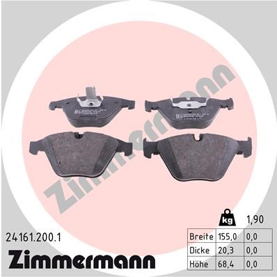 Bromsbeläggsats, Framaxel Zimmermann 24161.200.1 ZIMMERMANN