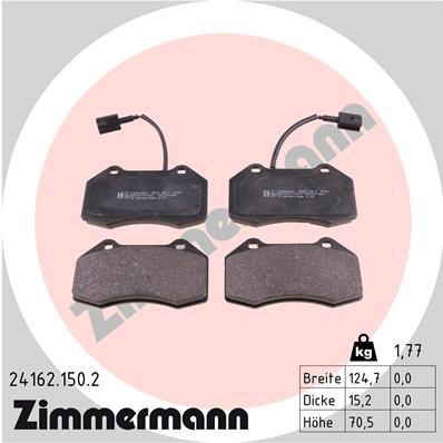 Bromsbeläggsats, Framaxel Zimmermann 24162.150.2 ZIMMERMANN