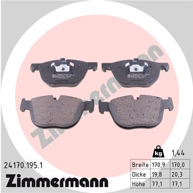 Bromsbeläggsats, Framaxel Zimmermann 24170.195.1 ZIMMERMANN