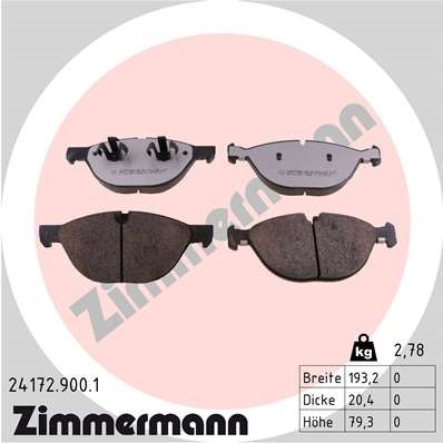 Bromsbeläggsats, Framaxel Zimmermann Rd:z 24172.900.1 ZIMMERMANN