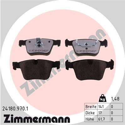 Bromsbeläggsats, Bakaxel Zimmermann Rd:z 24180.970.1 ZIMMERMANN