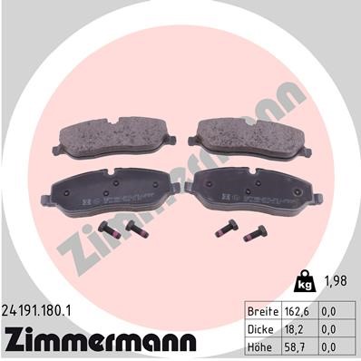 Bromsbeläggsats, Framaxel Zimmermann 24191.180.1 ZIMMERMANN