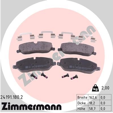 Bromsbeläggsats, Framaxel Zimmermann 24191.180.2 ZIMMERMANN