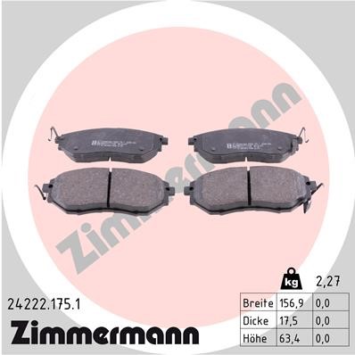 Bromsbeläggsats, Framaxel Zimmermann 24222.175.1 ZIMMERMANN