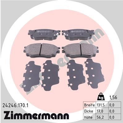 Bromsbeläggsats, Framaxel Zimmermann 24246.170.1 ZIMMERMANN