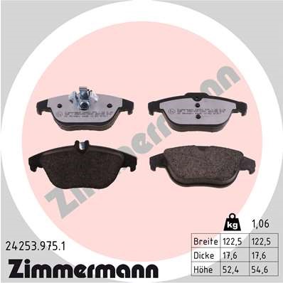 Bromsbeläggsats, Bakaxel Zimmermann Rd:z 24253.975.1 ZIMMERMANN