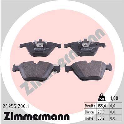 Bromsbeläggsats, Framaxel Zimmermann 24255.200.1 ZIMMERMANN