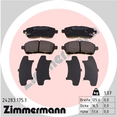 Bromsbeläggsats, Framaxel Zimmermann 24283.175.1 ZIMMERMANN