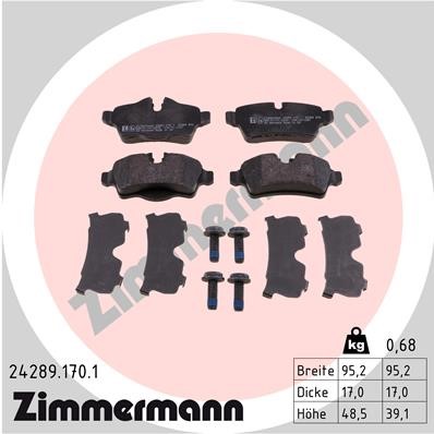 Bromsbeläggsats, Bakaxel Zimmermann 24289.170.1 ZIMMERMANN Bromsbeläggsats, Bakaxel Zimmermann 24289.170.1 ZIMMERMANN