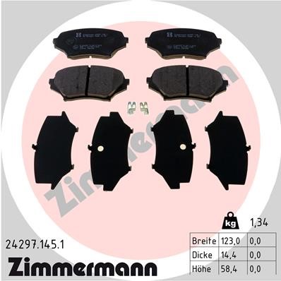 Bromsbeläggsats, Framaxel Zimmermann 24297.145.1 ZIMMERMANN