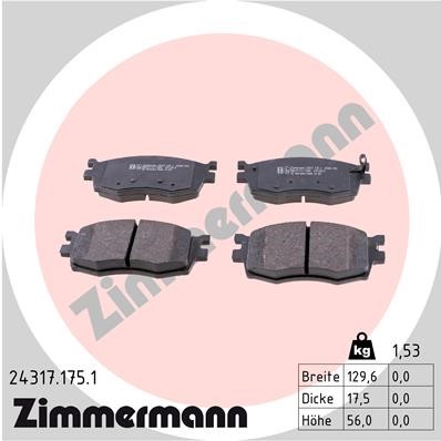 Bromsbeläggsats, Framaxel Zimmermann 24317.175.1 ZIMMERMANN