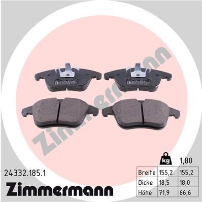 Bromsbeläggsats, Framaxel Zimmermann 24332.185.1 ZIMMERMANN
