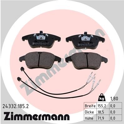 Bromsbeläggsats, Framaxel Zimmermann 24332.185.2 ZIMMERMANN