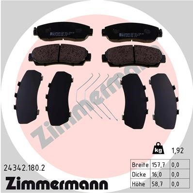 Bromsbeläggsats, Framaxel Zimmermann 24342.180.2 ZIMMERMANN