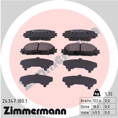 Bromsbeläggsats, Framaxel Zimmermann 24347.180.1 ZIMMERMANN