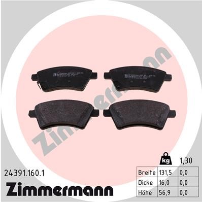 Bromsbeläggsats, Framaxel Zimmermann 24391.160.1 ZIMMERMANN
