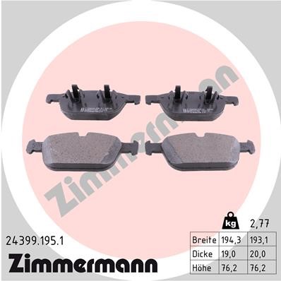 Bromsbeläggsats, Framaxel Zimmermann 24399.195.1 ZIMMERMANN