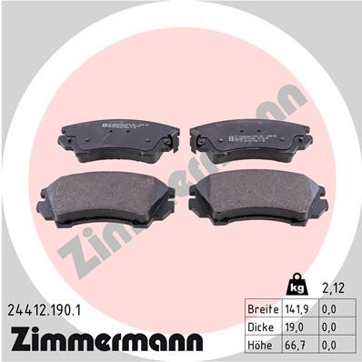 Bromsbeläggsats, Framaxel Zimmermann 24412.190.1 ZIMMERMANN