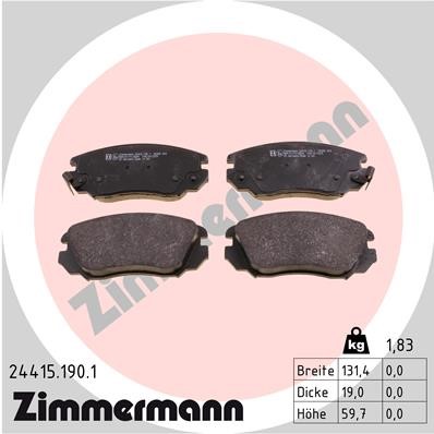 Bromsbeläggsats, Framaxel Zimmermann 24415.190.1 ZIMMERMANN