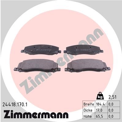 Bromsbeläggsats, Framaxel Zimmermann 24418.170.1 ZIMMERMANN