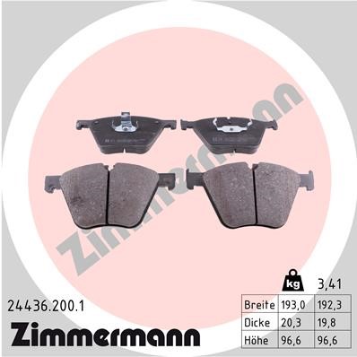 Bromsbeläggsats, Framaxel Zimmermann 24436.200.1 ZIMMERMANN