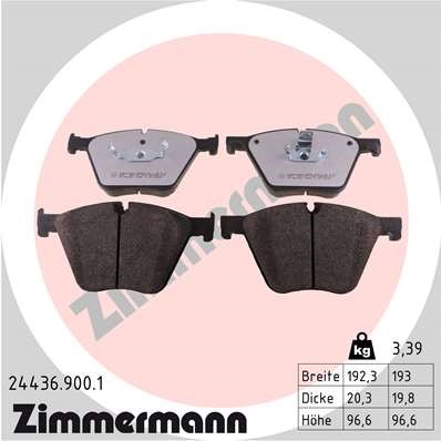 Bromsbeläggsats, Framaxel Zimmermann Rd:z 24436.900.1 ZIMMERMANN