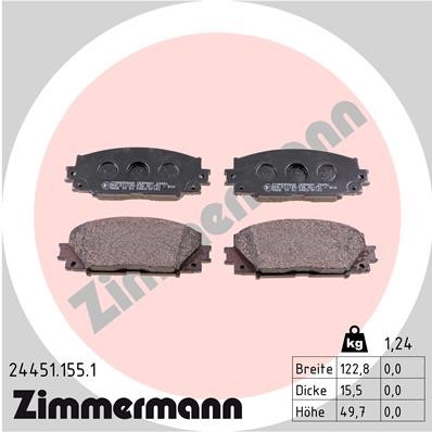 Bromsbeläggsats, Framaxel Zimmermann 24451.155.1 ZIMMERMANN