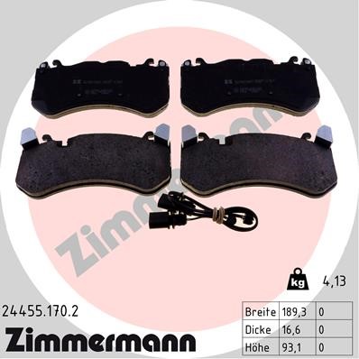 Bromsbeläggsats, Framaxel Zimmermann 24455.170.2 ZIMMERMANN