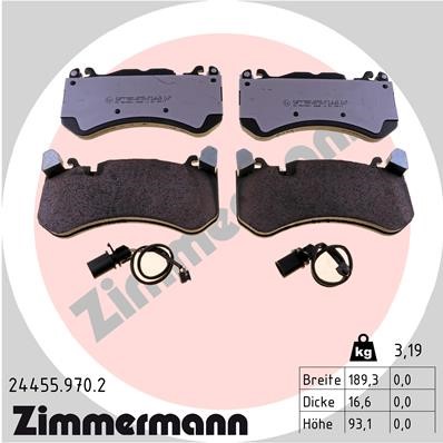 Bromsbeläggsats, Framaxel Zimmermann Rd:z 24455.970.2 ZIMMERMANN