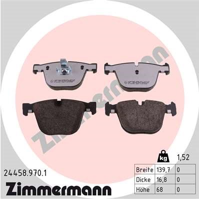 Bromsbeläggsats, Bakaxel Zimmermann Rd:z 24458.970.1 ZIMMERMANN