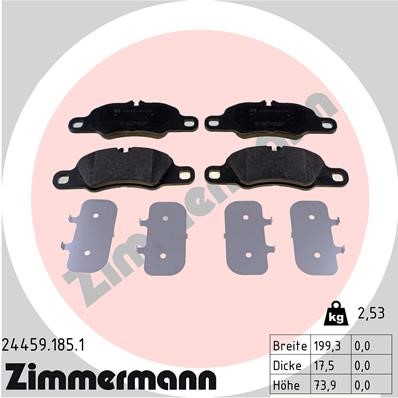 Bromsbeläggsats, Framaxel Zimmermann 24459.185.1 ZIMMERMANN