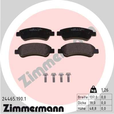 Bromsbeläggsats, Bakaxel Zimmermann 24465.190.1 ZIMMERMANN