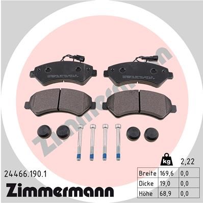 Bromsbeläggsats, Framaxel Zimmermann 24466.190.1 ZIMMERMANN