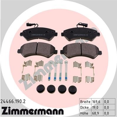 Bromsbeläggsats, Framaxel Zimmermann 24466.190.2 ZIMMERMANN