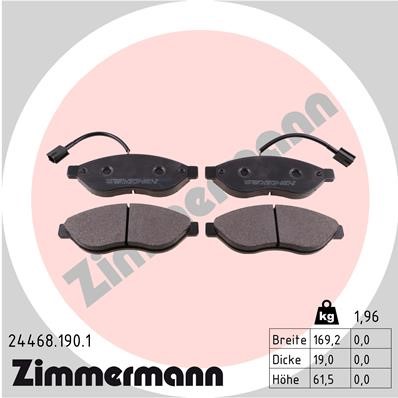 Bromsbeläggsats, Framaxel Zimmermann 24468.190.1 ZIMMERMANN