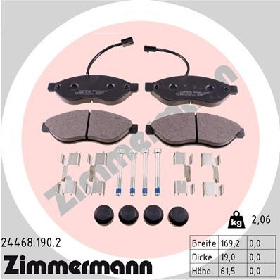 Bromsbeläggsats, Framaxel Zimmermann 24468.190.2 ZIMMERMANN