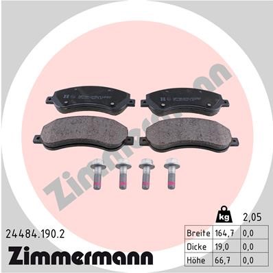 Bromsbeläggsats, Framaxel Zimmermann 24484.190.2 ZIMMERMANN