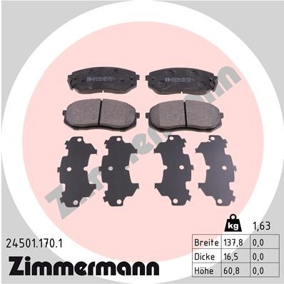 Bromsbeläggsats, Framaxel Zimmermann 24501.170.1 ZIMMERMANN