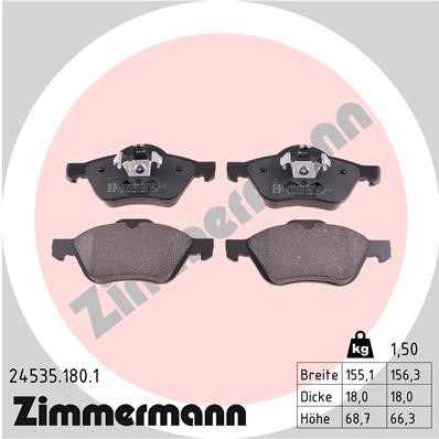 Bromsbeläggsats, Framaxel Zimmermann 24535.180.1 ZIMMERMANN