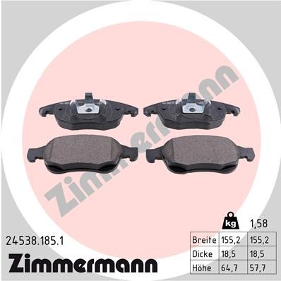 Bromsbeläggsats, Framaxel Zimmermann 24538.185.1 ZIMMERMANN