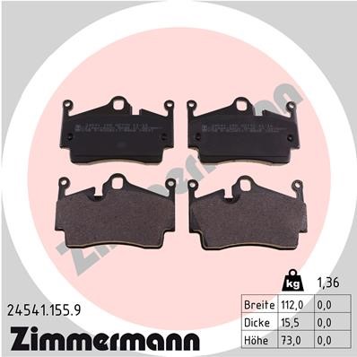 Bromsbeläggsats, Bakaxel Zimmermann Pb:z 24541.155.9 ZIMMERMANN