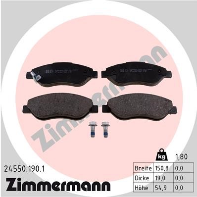 Bromsbeläggsats, Framaxel Zimmermann 24550.190.1 ZIMMERMANN