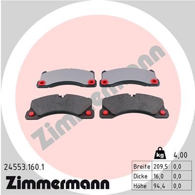 Bromsbeläggsats, Framaxel Zimmermann 24553.160.1 ZIMMERMANN
