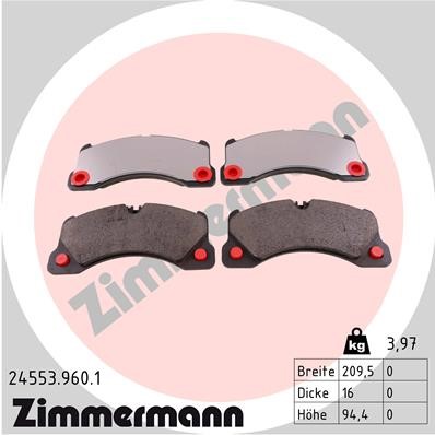 Bromsbeläggsats, Framaxel Zimmermann Rd:z 24553.960.1 ZIMMERMANN