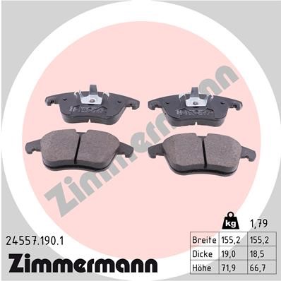Bromsbeläggsats, Framaxel Zimmermann 24557.190.1 ZIMMERMANN
