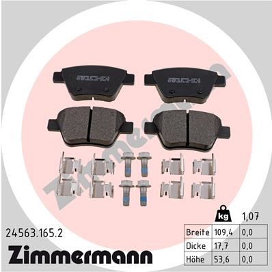 Bromsbeläggsats, Bakaxel Zimmermann 24563.165.2 ZIMMERMANN
