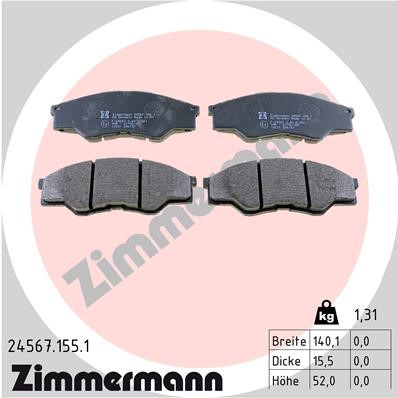 Bromsbeläggsats, Framaxel Zimmermann 24567.155.1 ZIMMERMANN