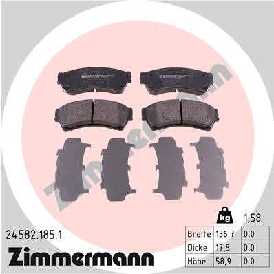 Bromsbeläggsats, Framaxel Zimmermann 24582.185.1 ZIMMERMANN