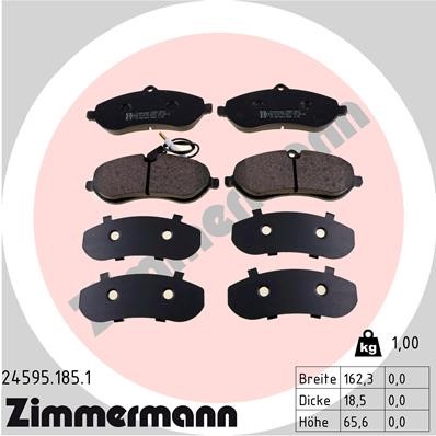 Bromsbeläggsats, Framaxel Zimmermann 24595.185.1 ZIMMERMANN