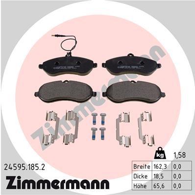 Bromsbeläggsats, Framaxel Zimmermann 24595.185.2 ZIMMERMANN